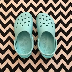 Turquoise/ light blue Crocs